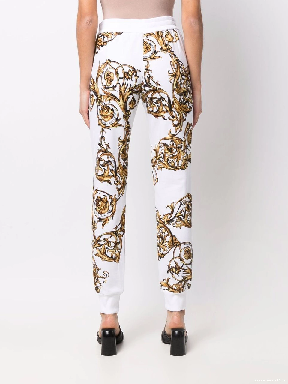 Affordable track Women Couture pants Versace baroque-pattern Jeans 0823